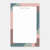 Roze groene curve aangepast grafisch monogram op m post-it® notes (Voorkant)