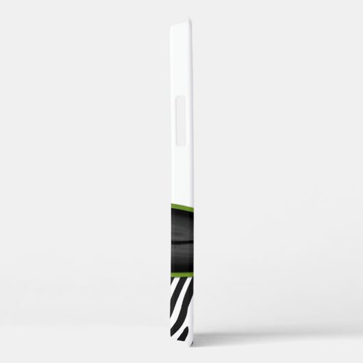 Roze groene Daisy Zebra Print gepersonaliseerd Case-Mate iPhone Case (Achterkant / Rechts)