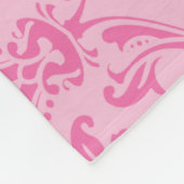Roze groene Damask speeldepoket Fleece Deken (Hoek)