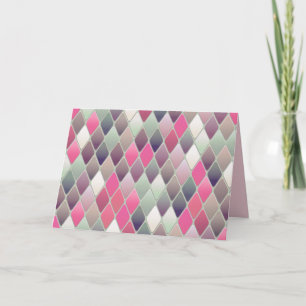 roze groene diamantpastelkaart kaart