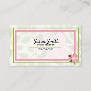 Roze groene Dogwood met hand-gekleurde lentevloer Visitekaartje