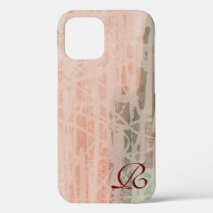 Roze groene elegante gele tekst, bevroren iPhone 12 hoesje