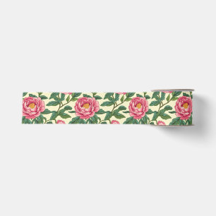Roze, groene en gele chinoiserie bloemen grosgrain lint