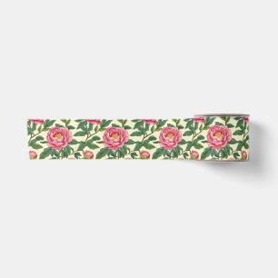 Roze, groene en gele Chinoiserie Bloemen Lint