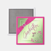 Roze, Groene en Gele Magnet van het Afstuderen Magneet (Voorkant / Achterkant)