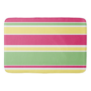 Roze, groene en gele strepen badmat