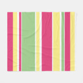 Roze, groene en gele strepen fleece deken (Voorkant (Horizontaal))