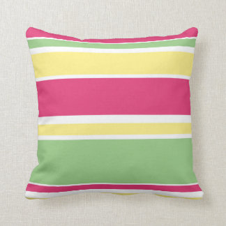 Roze, groene en gele strepen kussen