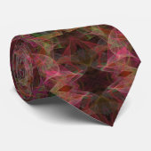 Roze, groene en zwarte Abstracte fractale stropdas (Opgerold)