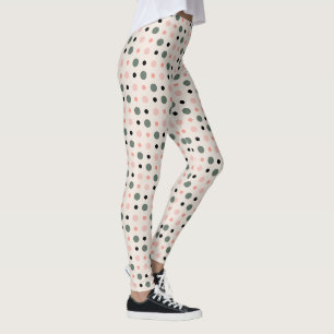Roze groene en zwarte stippen leggings