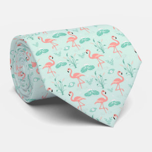 Roze Groene Flamingo's Tropische Vogel Stropdas