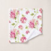 Roze groene Floral Pattern Bath Towel Set Bad Handdoek (Wasdoekje)