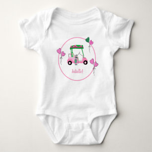 Roze & Groene Golf Thema Gepersonaliseerde Party Romper