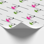 Roze & groene gondels cadeaupapier (Hoek)