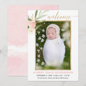 Roze groene goudbruine bruidsmeisje aankondiging (Voorkant / Achterkant)