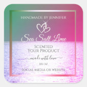 Roze groene gradiënt Ocean Product Packaging Label (Voorkant)