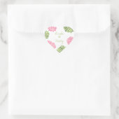Roze & Groene Hart Bloeit Trouwring Sticker Seal (Tas)