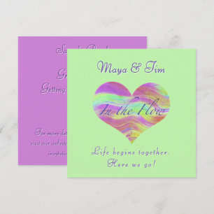 Roze & Groene Hart Save the Date Uitnodiging