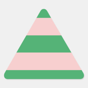 Roze & Groene Horizontale Streep Willekeurige gr Driehoek Sticker