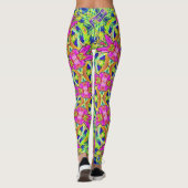 Roze/Groene Kaleidoscoop Barst Leggings (Achterkant)
