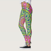 Roze/Groene Kaleidoscoop Barst Leggings (Links)