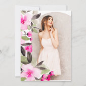 Roze groene kleurige gouden afstuderen met roze fl kaart (Achterkant)