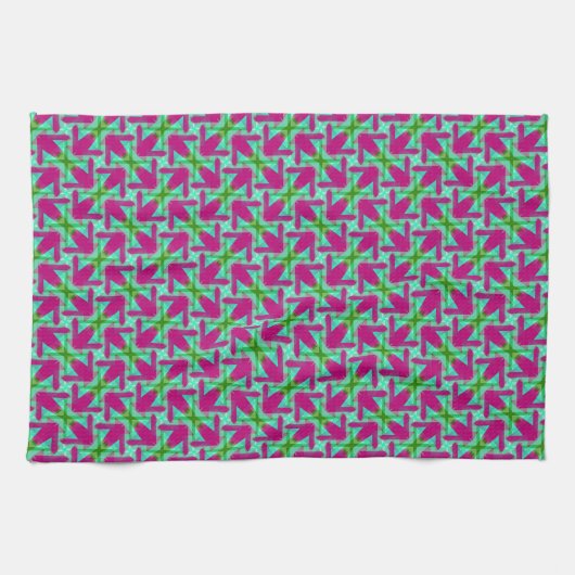 Roze groene kleurMix JustPatronen Cloth Theedoek (Horizontaal)