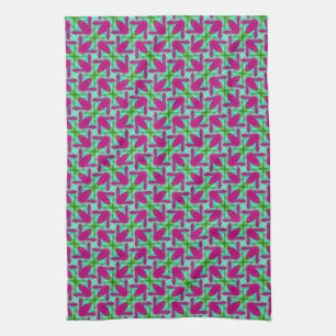 Roze Groene KleurMix JustPatterns Stof Theedoek