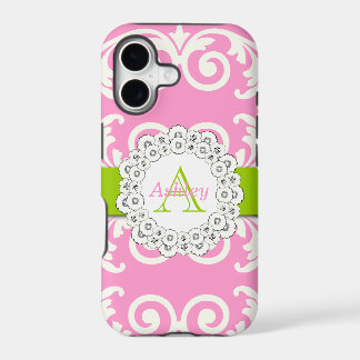 Roze Groene Krullen Bloem iPhone 5 Hoesje