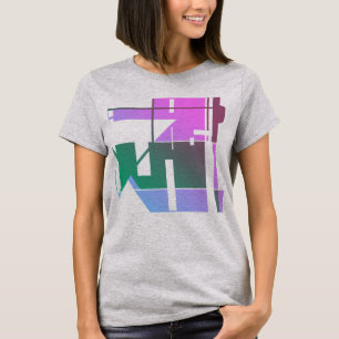 Roze Groene Lavendel Geometrische Tribal Art Abstr T-shirt