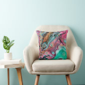 Roze & groene marmer kussen (Stoel)
