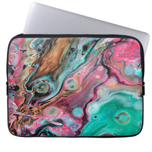 Roze & Groene marmer Laptop Sleeve