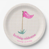 Roze Groene Masters Golf Verjaardagsfeest Papieren Bordje (Voorkant)
