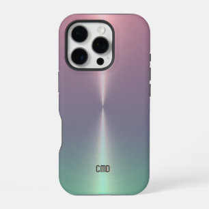 Roze Groene Metallic Ombre Monogram iPhone 16 Pro Hoesje