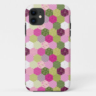  roze groene multiculturele patchwork Quilt Design iPhone 11 Hoesje