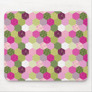 roze groene multiculturele patchwork Quilt Design Muismat