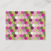 roze groene multiculturele patchwork Quilt Design Visitekaartje (Achterkant)