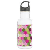  roze groene multiculturele patchwork Quilt Design Waterfles (Voorkant)