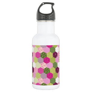 roze groene multiculturele patchwork Quilt Design Waterfles