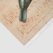 Roze Groene Musical Vogelvlinder Roos Ephemera Tissuepapier (Detail)