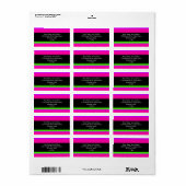 Roze/groene neonstrepen etiket (Full Sheet)
