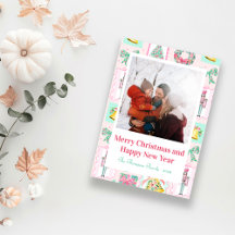 Roze & Groene Notenkraker Aangepaste Kerst Foto