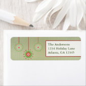 Roze groene Ornamenten kerstgroen hout Etiket (Insitu)