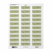 Roze groene Ornamenten kerstgroen hout Etiket (Full Sheet)