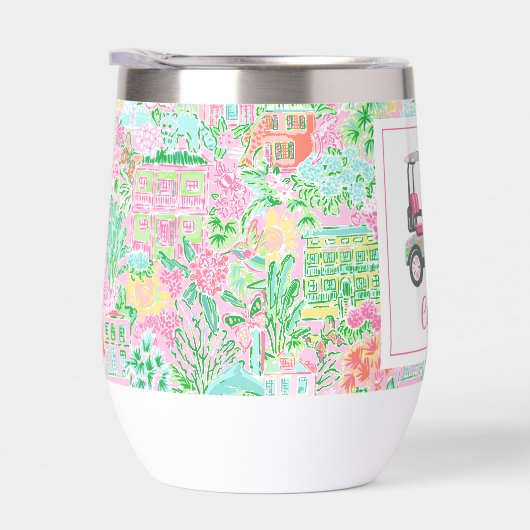 Roze & Groene Palm Beach Golf Winkelwagen Geperson (Rechts)