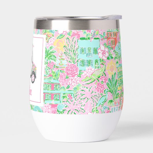 Roze & Groene Palm Beach Golf Winkelwagen Geperson (Links)