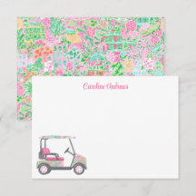 Roze & Groene Palm Beach Golf Winkelwagen Geperson