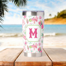 Roze & Groene Palm Beach Mahjong & Mixers Monogram