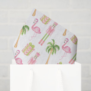 Roze & Groene Palm Beach Notenkraker Kerstmis Tissuepapier