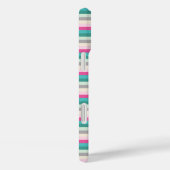 Roze groene pasta Striped Monogram Case-Mate iPhone Case (Achterkant / Rechts)